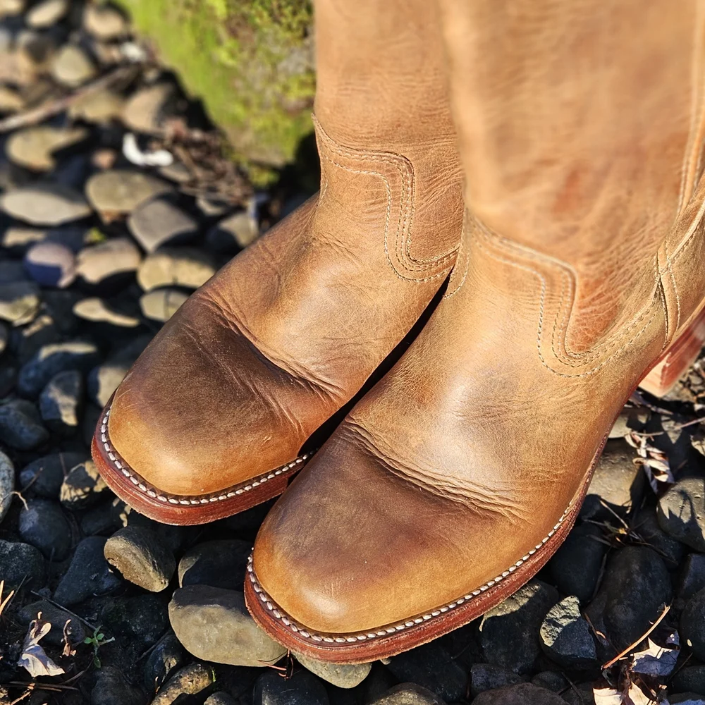 Frye Tan Leather Heeled Boots - Picture 6 of 10